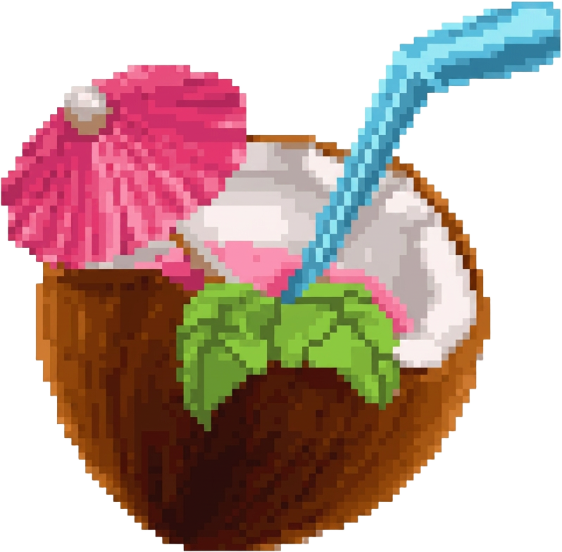 pixel art coconut drink